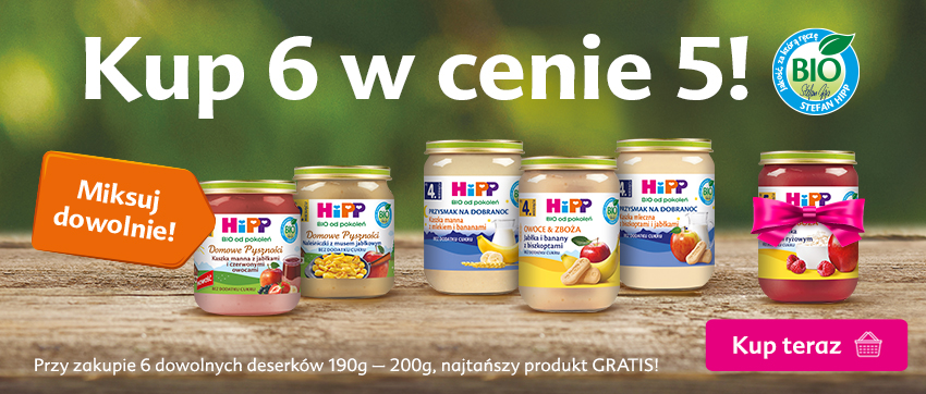 Hipp desery 190 i 200 g - kup 6 w cenie 5